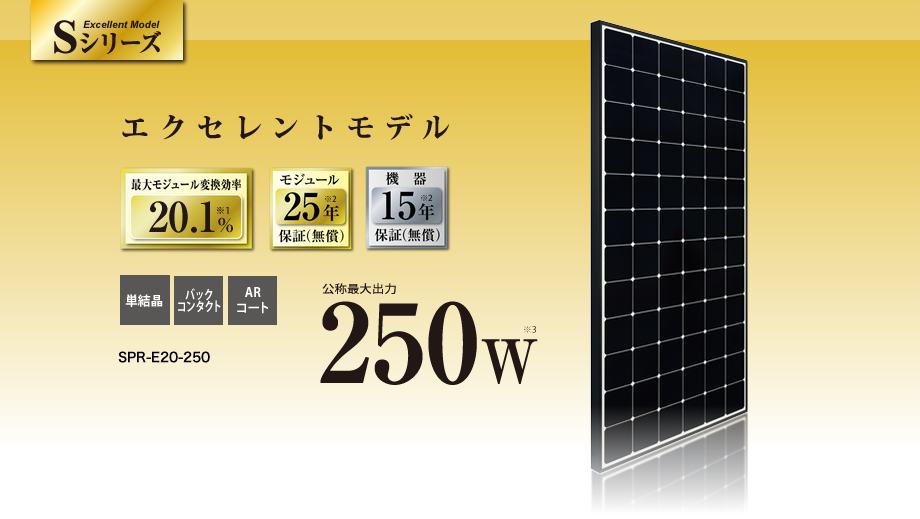 太陽電池モジュール　Sシリーズ（250W）