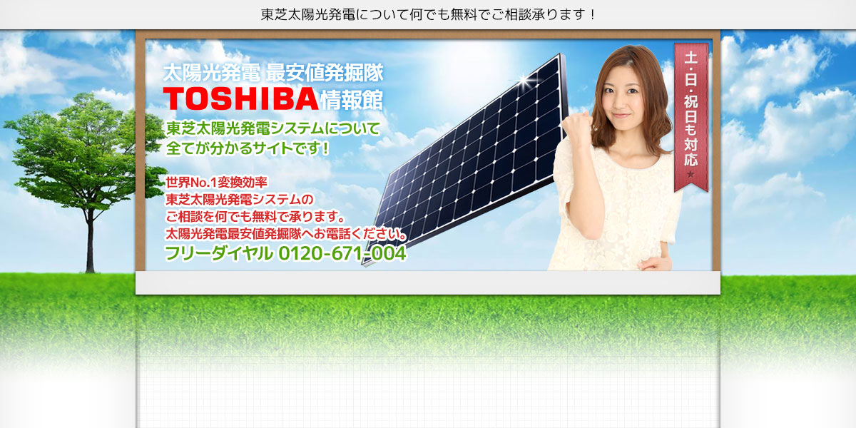 太陽光発電最安値発掘隊 東芝情報館